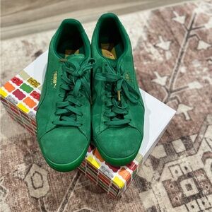 Puma Haribo Green Suede Sneakers